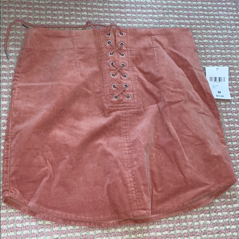 Pink tie up skirt